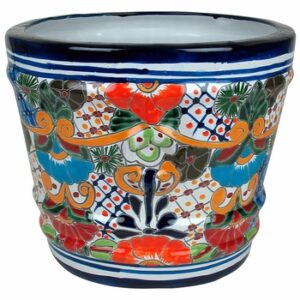 Ringed Talavera Flower Pot-image